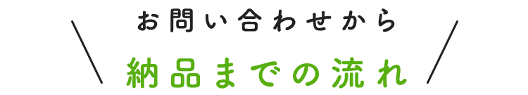 お問い合わせから 納品までの流れ